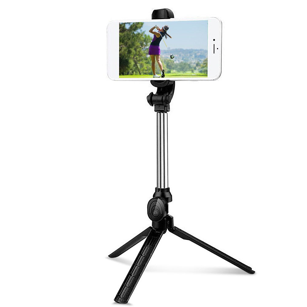 Record Golf Swing Phone Holder Golf Analyzer Accessories Extendable Phone Tripod Stand with Remote Shutter - Black