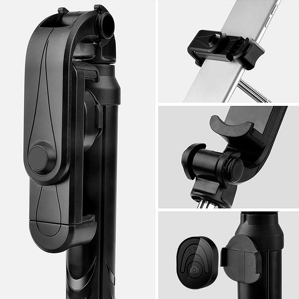 Record Golf Swing Phone Holder Golf Analyzer Accessories Extendable Phone Tripod Stand with Remote Shutter - Black