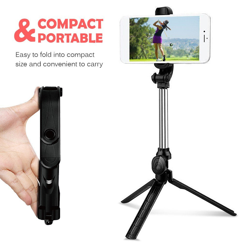 Record Golf Swing Phone Holder Golf Analyzer Accessories Extendable Phone Tripod Stand with Remote Shutter - Black