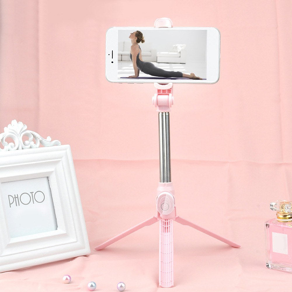 Record Golf Swing Phone Holder Golf Analyzer Accessories Extendable Phone Tripod Stand with Remote Shutter - Pink