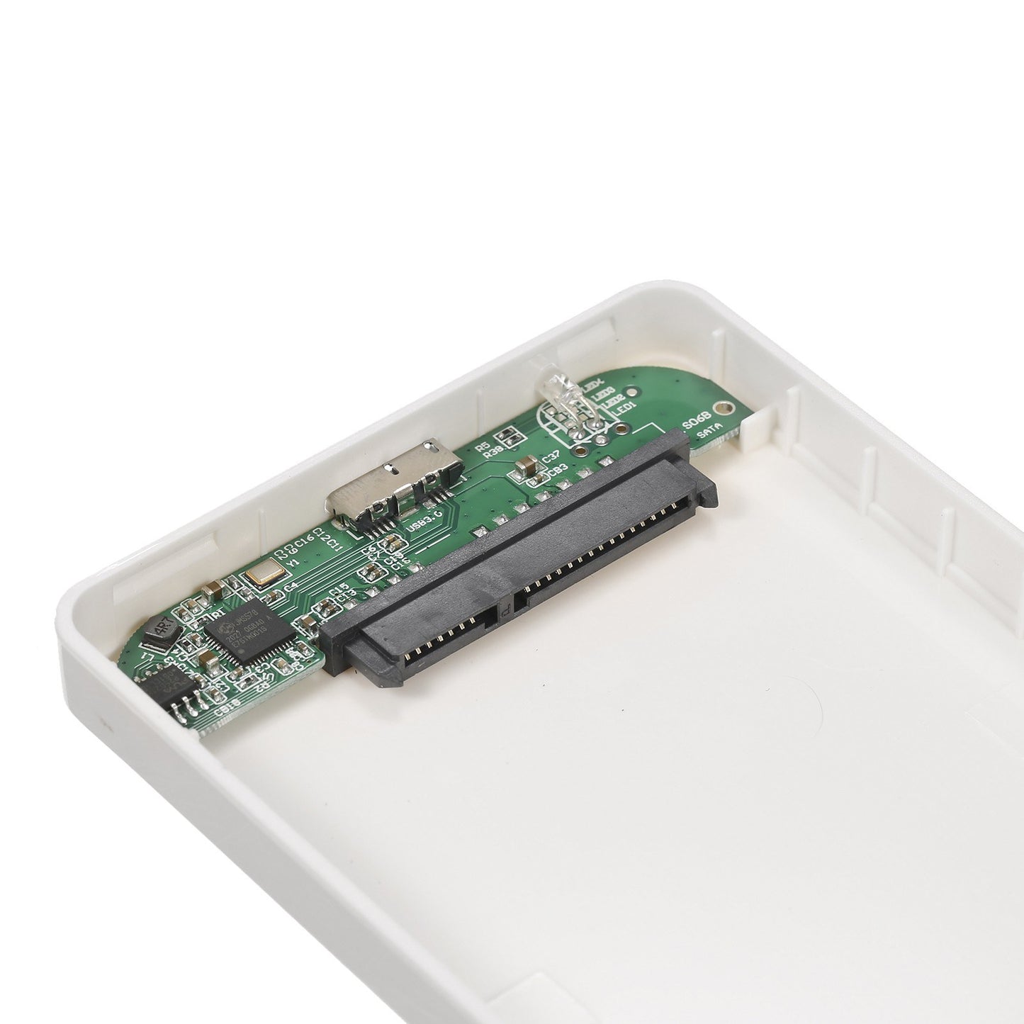 2.5 inch Hard Disk Case USB3.0 High-speed 5Gpbs Transmission External Enclosure SATA Hard Drive Case Support 2.5inch 7/9.5mm SATA HDD/SSD - White