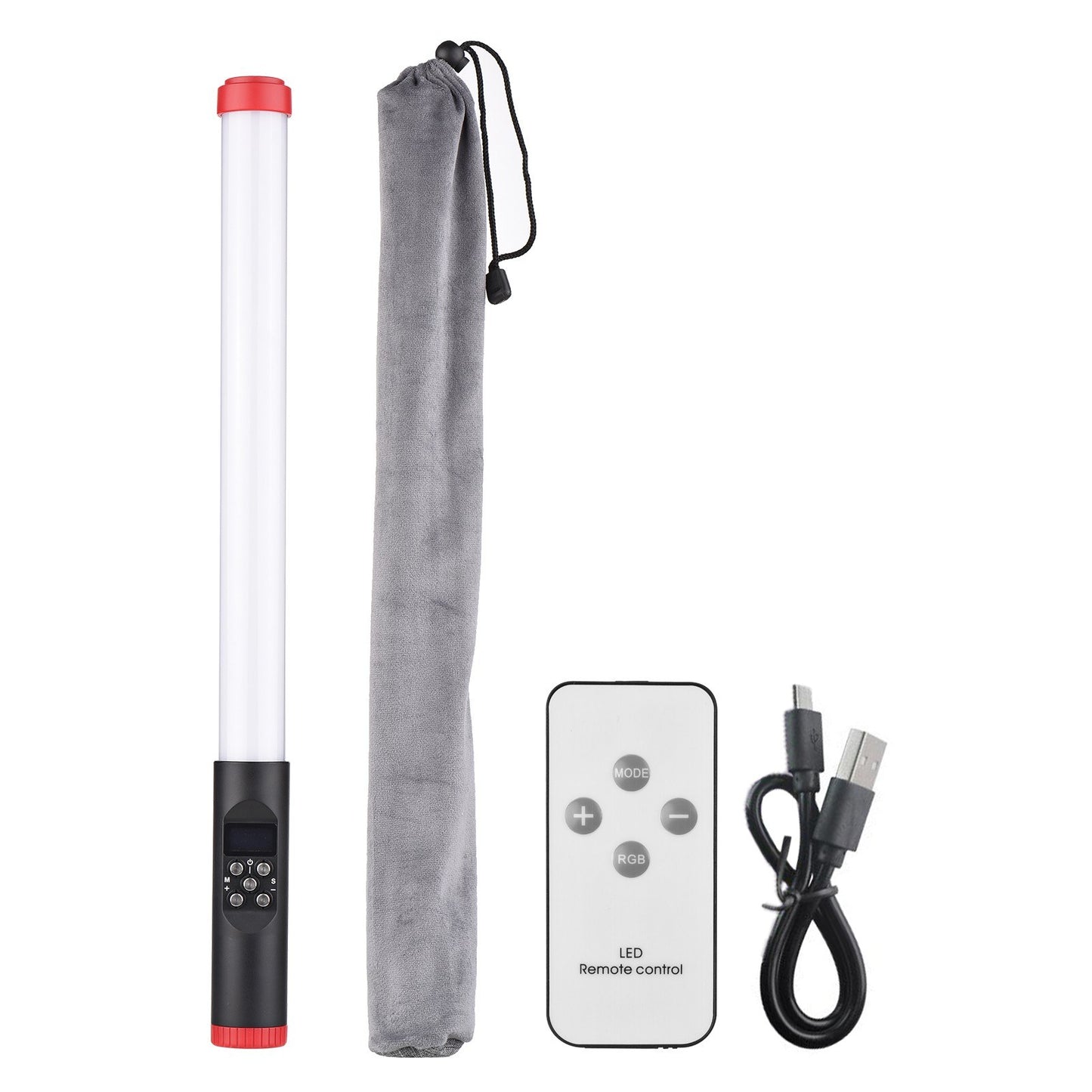 Portable Handheld RGB Tube Light IPX8 30M Waterproof 3000K-6000K Dimmable LED Light with Remote Control Carry Bag for Vlog Live Streaming Underwater Photography