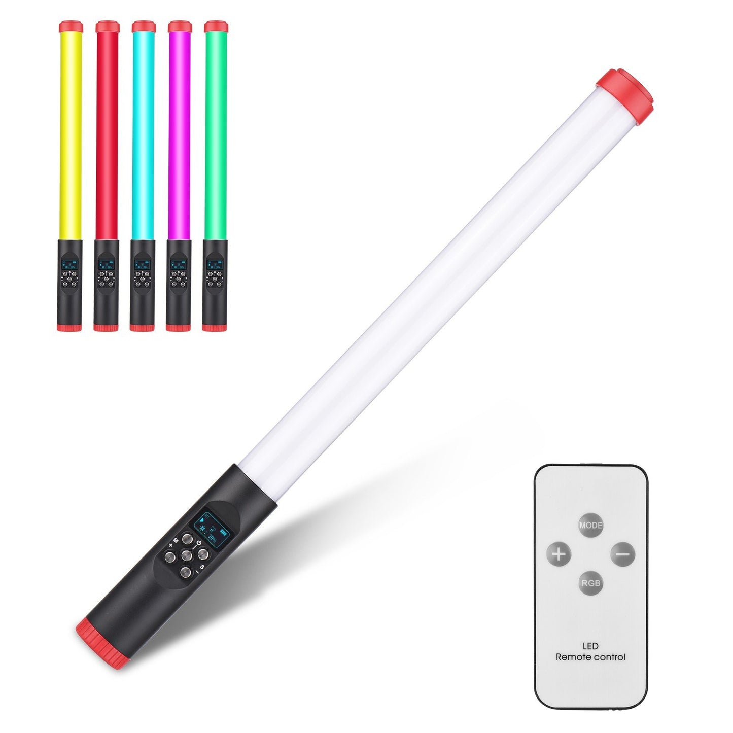 Portable Handheld RGB Tube Light IPX8 30M Waterproof 3000K-6000K Dimmable LED Light with Remote Control Carry Bag for Vlog Live Streaming Underwater Photography