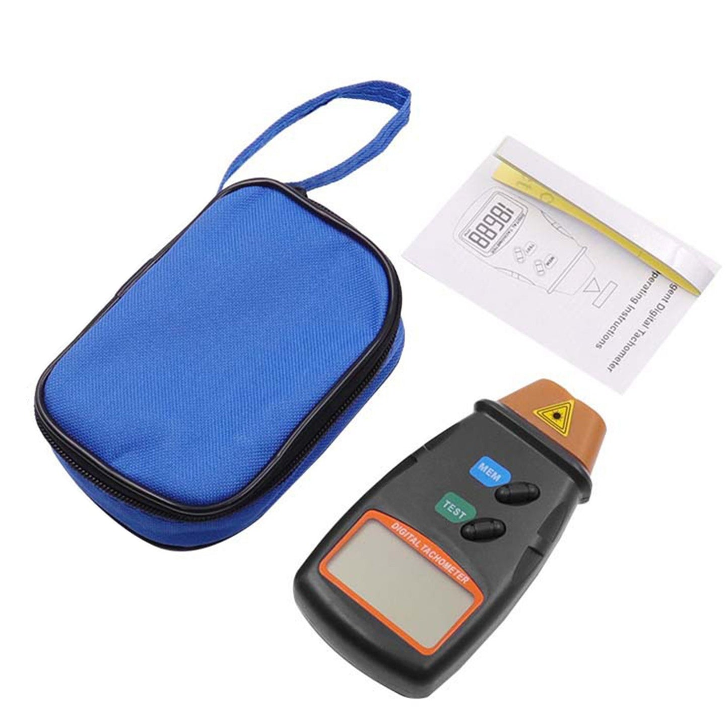 Handheld LCD Digital Laser Tachometer Non-Contact 2.5-99999RPM Tach Motor Speed Meter for Motors Wheels Fans