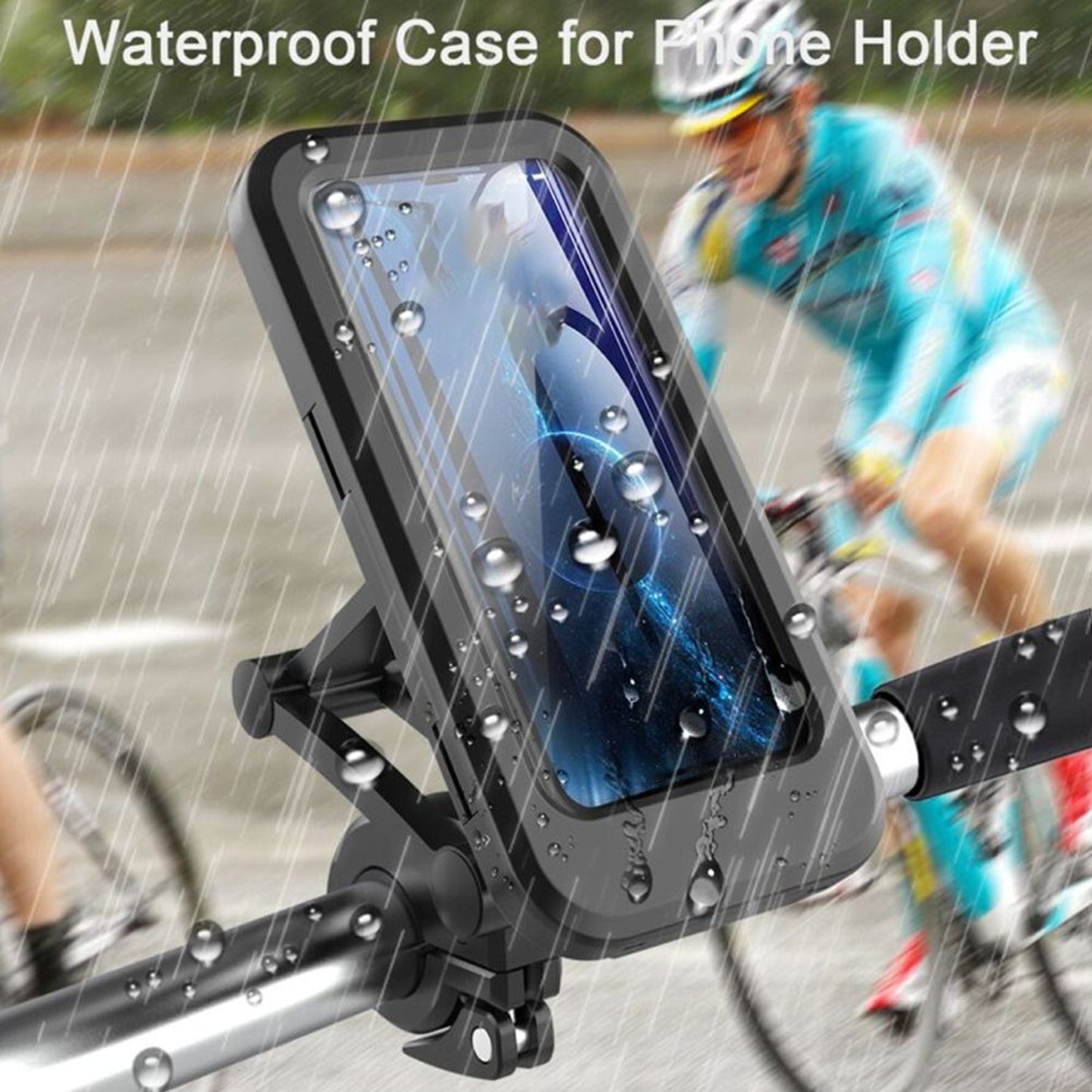Bicycle Phone Holder Waterproof 360 Degrees Rotation Motorcycle Bike Handlebar Mount Bracket for Phone within 7''
