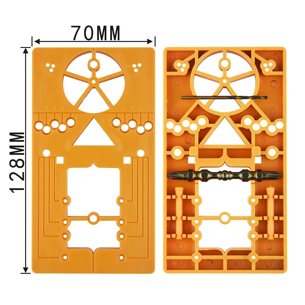 95-105 Degree Multifunctional Hinge Punch Hole Locator Punching Formwork 35mm Cupboard Hinges Auxiliary Board Woodworking Tool - 10Pcs