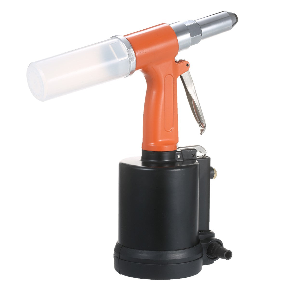 Industrial Pneumatic Rivet Gun Heavy Duty Air Riveter Gun Self-plugging Riveting Tool with 4 Nosepieces - Type 2/Orange