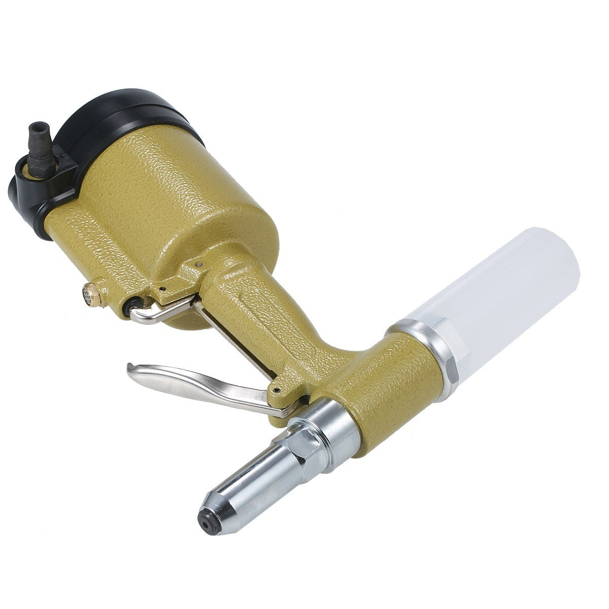 Industrial Pneumatic Rivet Gun Heavy Duty Air Riveter Gun Self-plugging Riveting Tool with 4 Nosepieces - Type 1/Gold