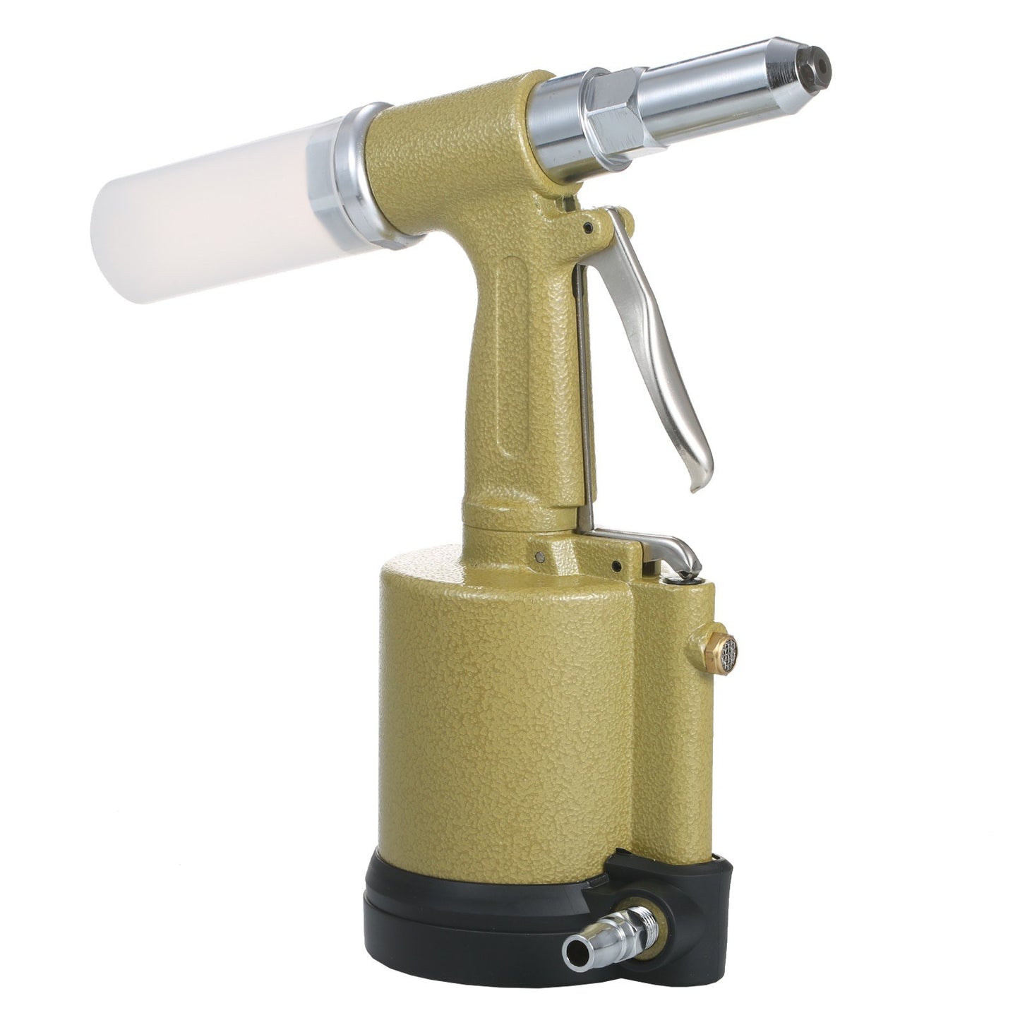 Industrial Pneumatic Rivet Gun Heavy Duty Air Riveter Gun Self-plugging Riveting Tool with 4 Nosepieces - Type 2/Gold