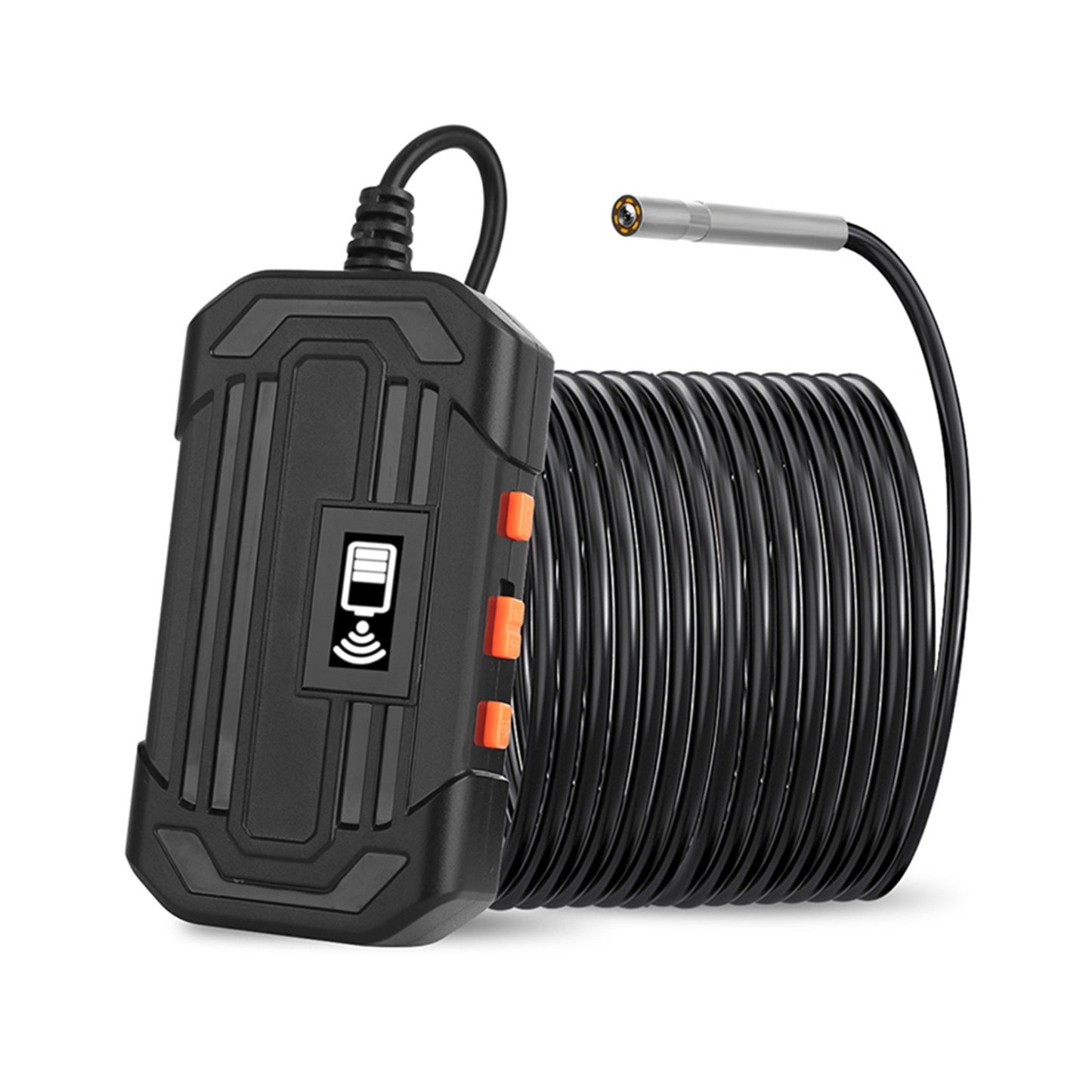 2m Hard Wire Wireless Fidelity Connected Industrial Endoscope Borescope IP67 Waterproof Inspection Camera with Built-in 6pcs Dimmable LEDs 3.9mm Lens 1960*1080 Resolution