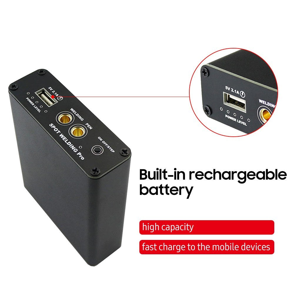Adjustable Portable DIY Mini Spot Welder 5 Gears Handheld Spot Welding Machine Fast Charge Lithium Battery with Spot Welding Pen Nickel Sheet Charging Cable