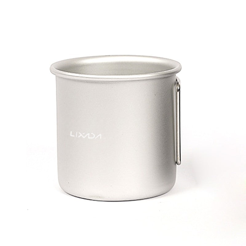 LIXADA 250ml Camping Coffee Mug Aluminum Alloy Water Cup Drinking Soup Cup with Foldable Handles for Outdoor Cooking Hiking (No FDA Certificate) - Silver