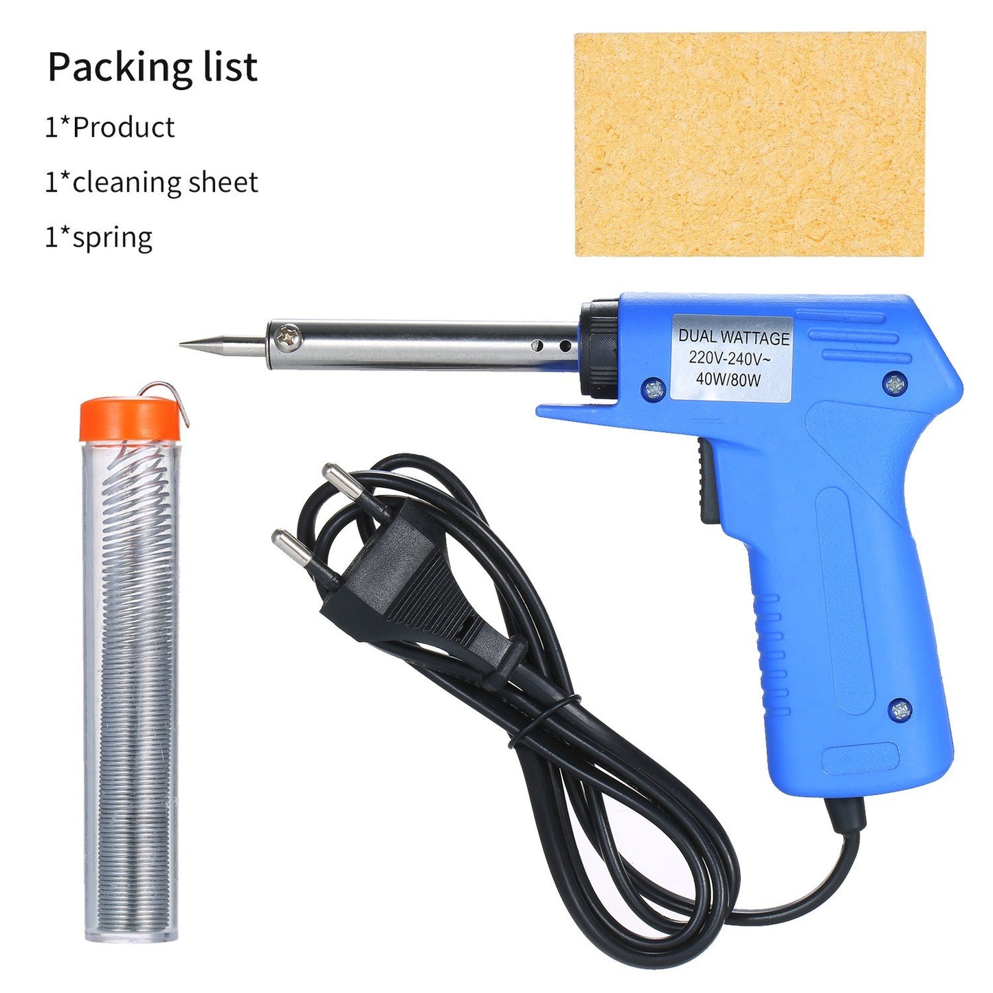 Double Power Electric Soldering Iron High Hardness Gun Type Electric Soldering Iron Power Soldering Iron Gun 40W/80W Adjustable