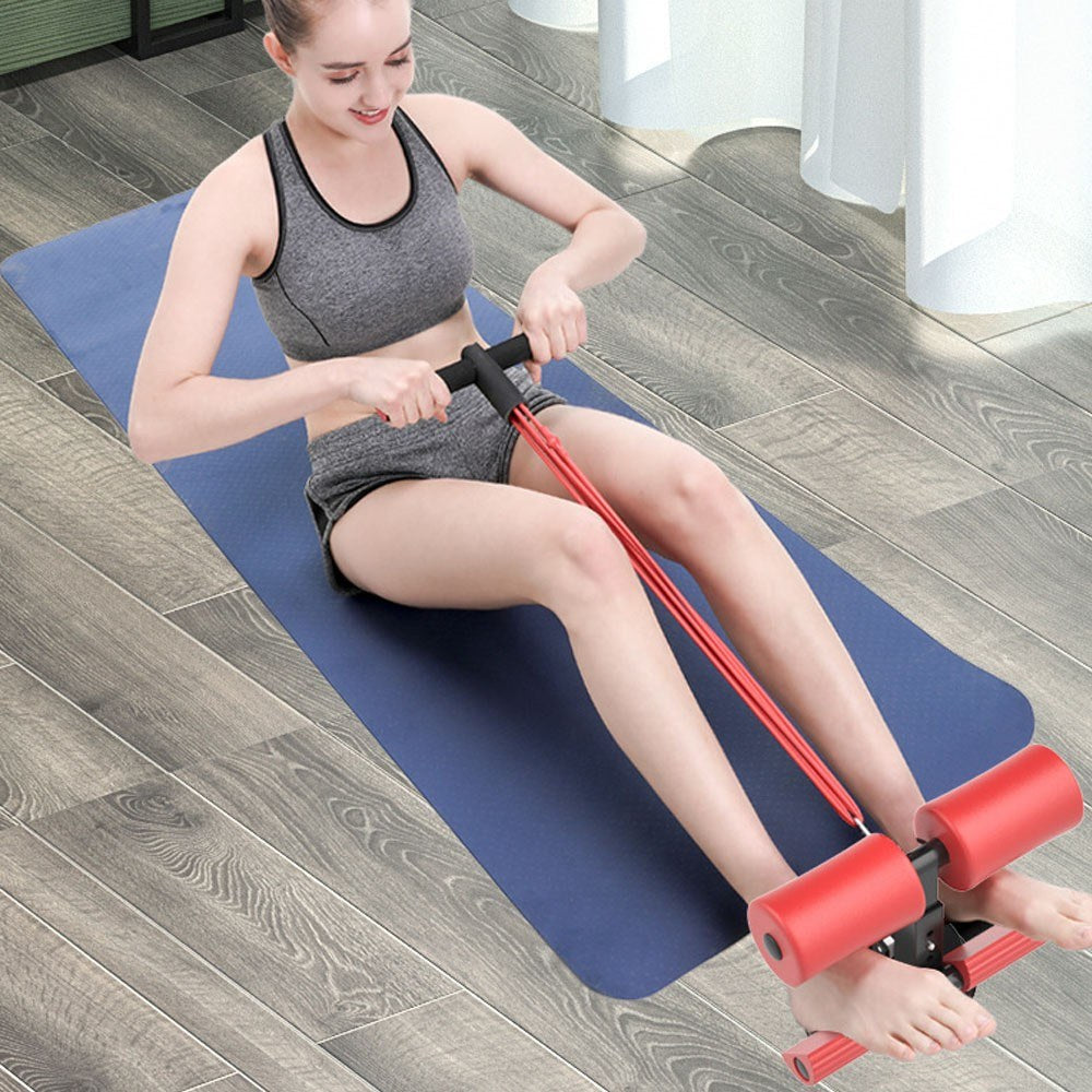 Sit-up Bar Floor Portable Exercise Equipment Elastic Yoga Pedal Puller Resistance Band with Handles