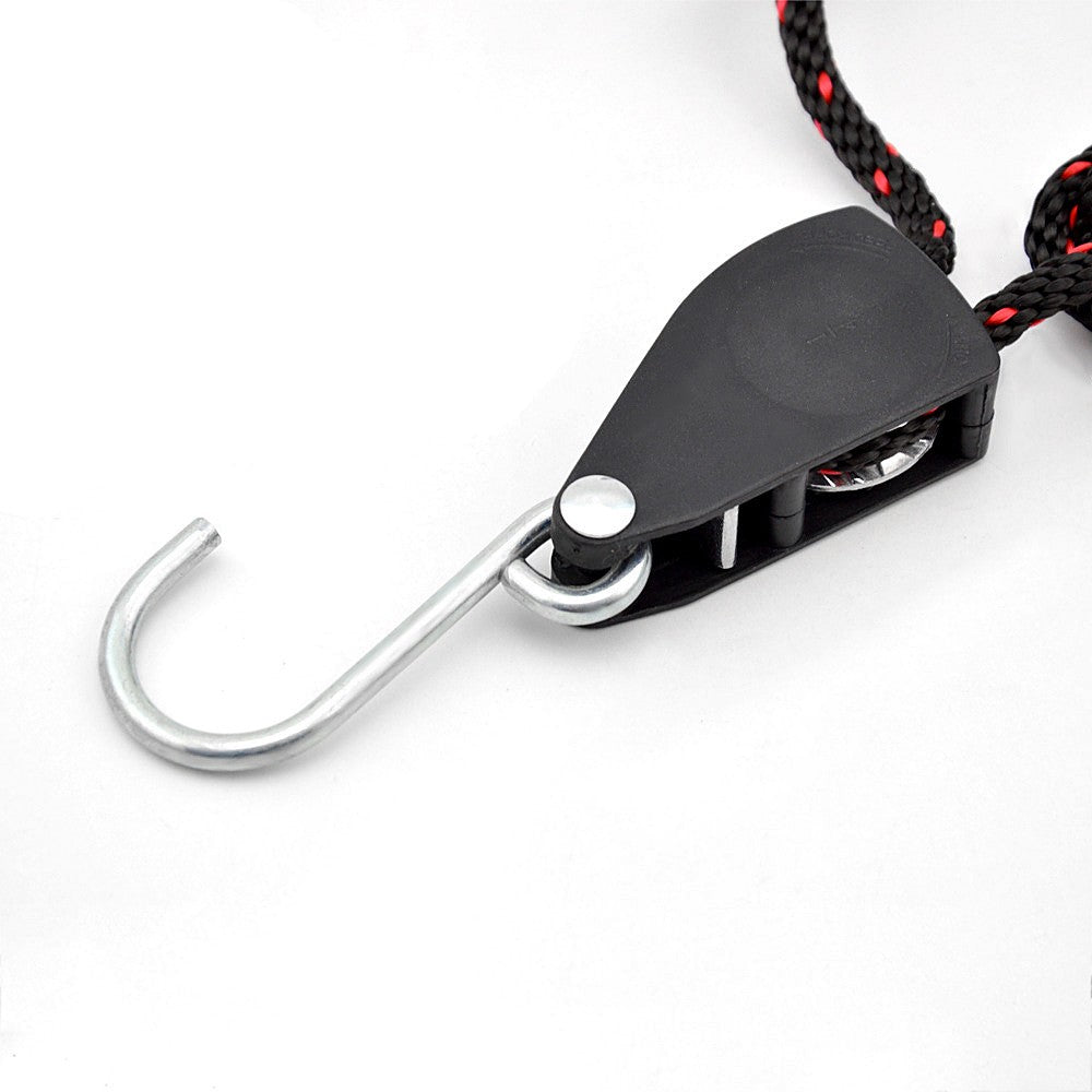 2Pcs 3.0m Kayak Tie Down Straps Canoe Bow and Stern Heavy Duty Cargo Ratchet Pulley Rope Hanger Working Load Up to 299.8lbs