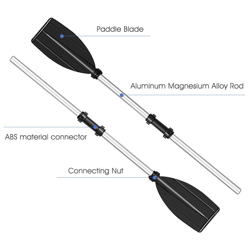 1 Pair Kayak Paddles 125cm Aluminum Magnesium Alloy Kayaking Boating Oars