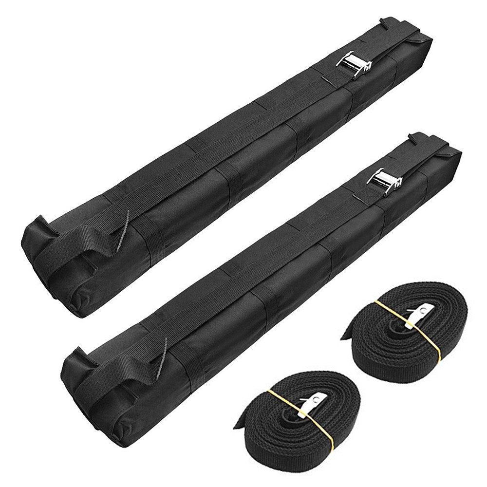 2Pcs Car Soft Roof Rack Pads Luggage Cross Bar Carrier with Adjustable Straps for Kayak Surfboard SUP Canoe