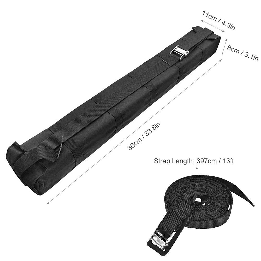 2Pcs Car Soft Roof Rack Pads Luggage Cross Bar Carrier with Adjustable Straps for Kayak Surfboard SUP Canoe