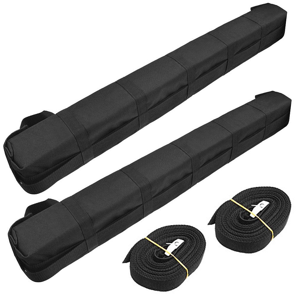 2Pcs Car Soft Roof Rack Pads Luggage Cross Bar Carrier with Adjustable Straps for Kayak Surfboard SUP Canoe