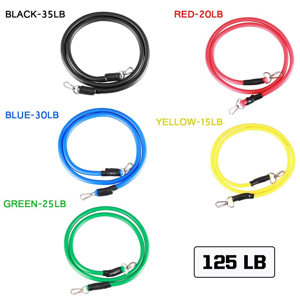 11Pcs Resistance Bands Set Exercise Bands 5 Level Stretch Gym Fitness Bands Handles Door Anchor Ankle Straps