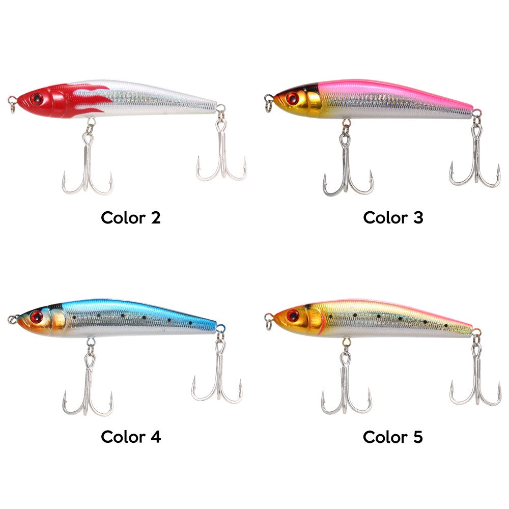 15cm 84g Sinking Pencil Lure Fishing Hard Bait with 2 Treble Hooks Fishing Tackle Tool - Color 5