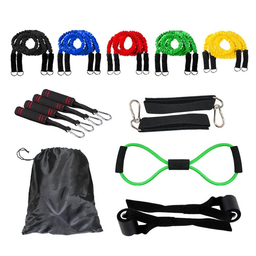 20Pcs Resistance Bands Pulling Rope Word Elastic Exercise Straps Fitness Equipment for Abdomen, Waist, Arm, Yoga Stretching Slimming Train