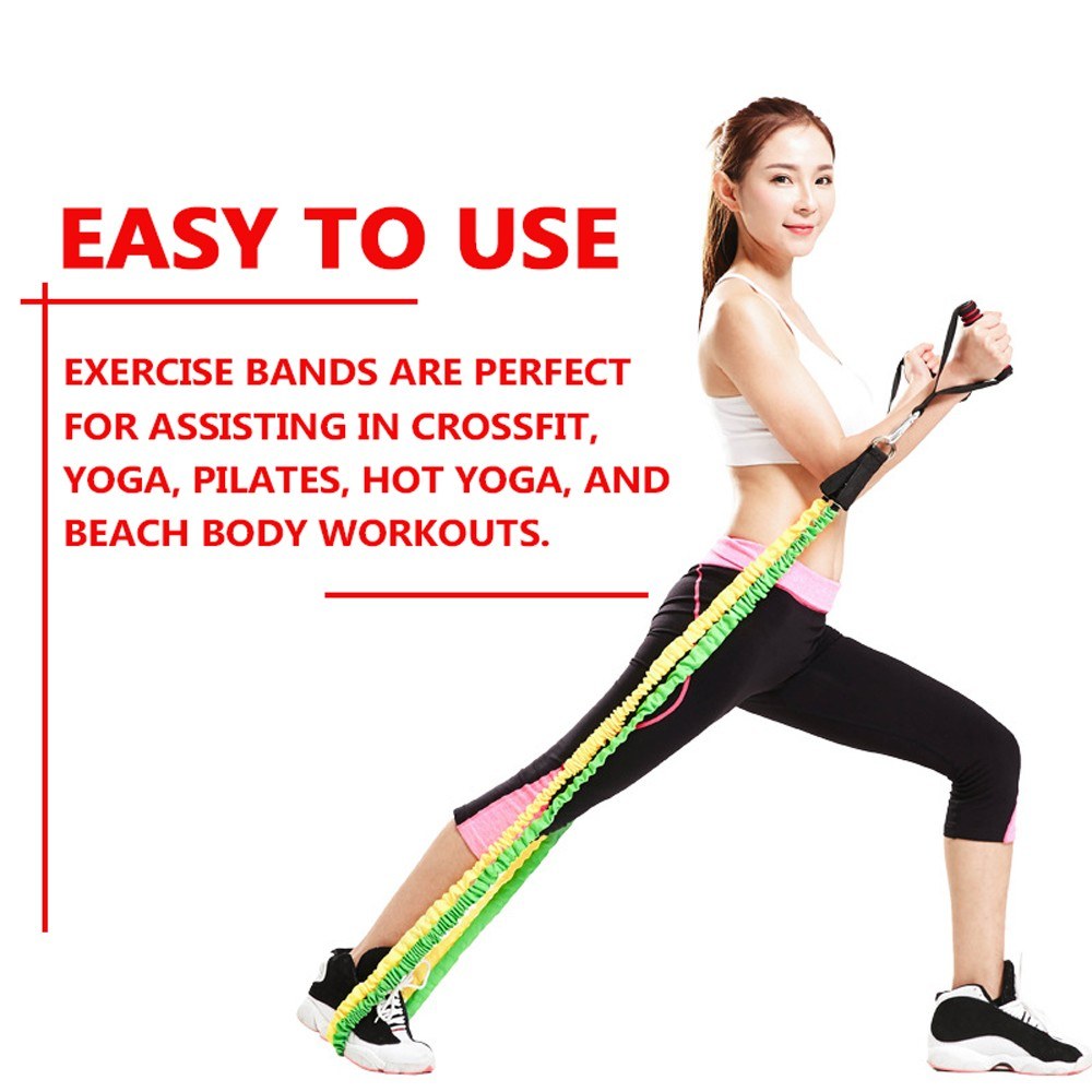 20Pcs Resistance Bands Pulling Rope Word Elastic Exercise Straps Fitness Equipment for Abdomen, Waist, Arm, Yoga Stretching Slimming Train