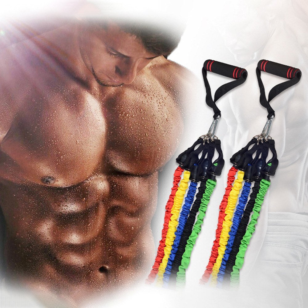 20Pcs Resistance Bands Pulling Rope Word Elastic Exercise Straps Fitness Equipment for Abdomen, Waist, Arm, Yoga Stretching Slimming Train