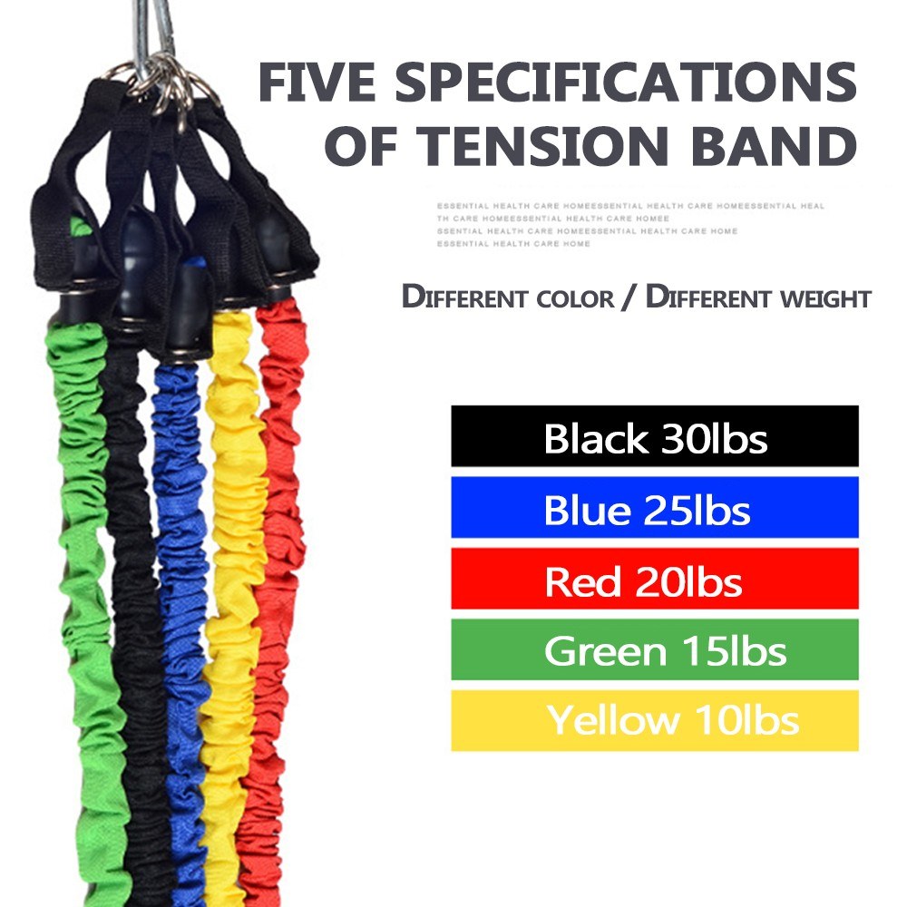 20Pcs Resistance Bands Pulling Rope Word Elastic Exercise Straps Fitness Equipment for Abdomen, Waist, Arm, Yoga Stretching Slimming Train