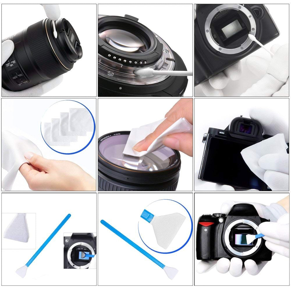 Professional Camera Mobile Phone Cleaning Kit Air Blower Cleaning Swabs Cleaning Pen Wipe Cloth Set