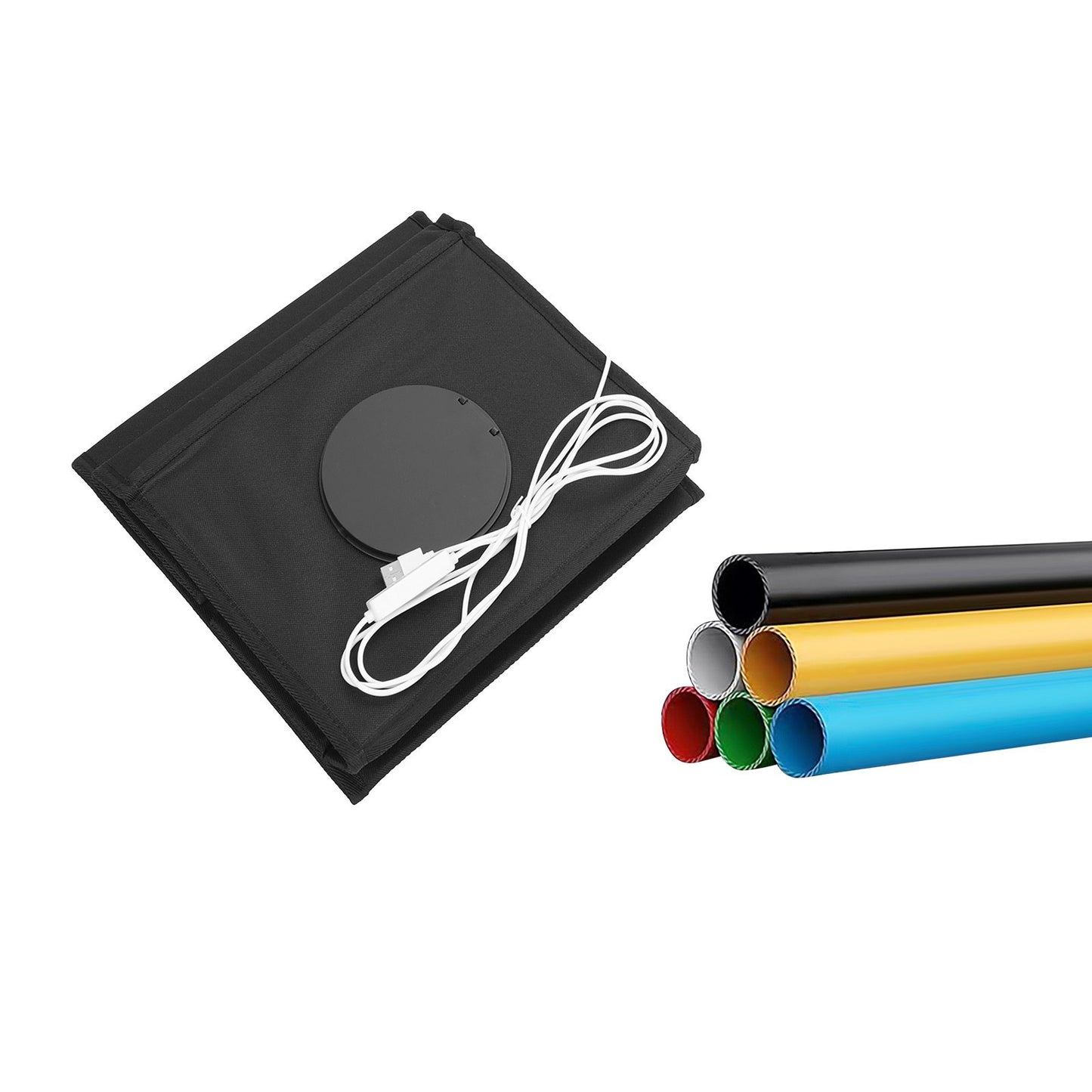 Portable Photo Studio 25 x 25cm/9.8 x 9.8-inch Shooting Tent Photography Light Box Kit with 6 Color Backdrops USB Power Supply