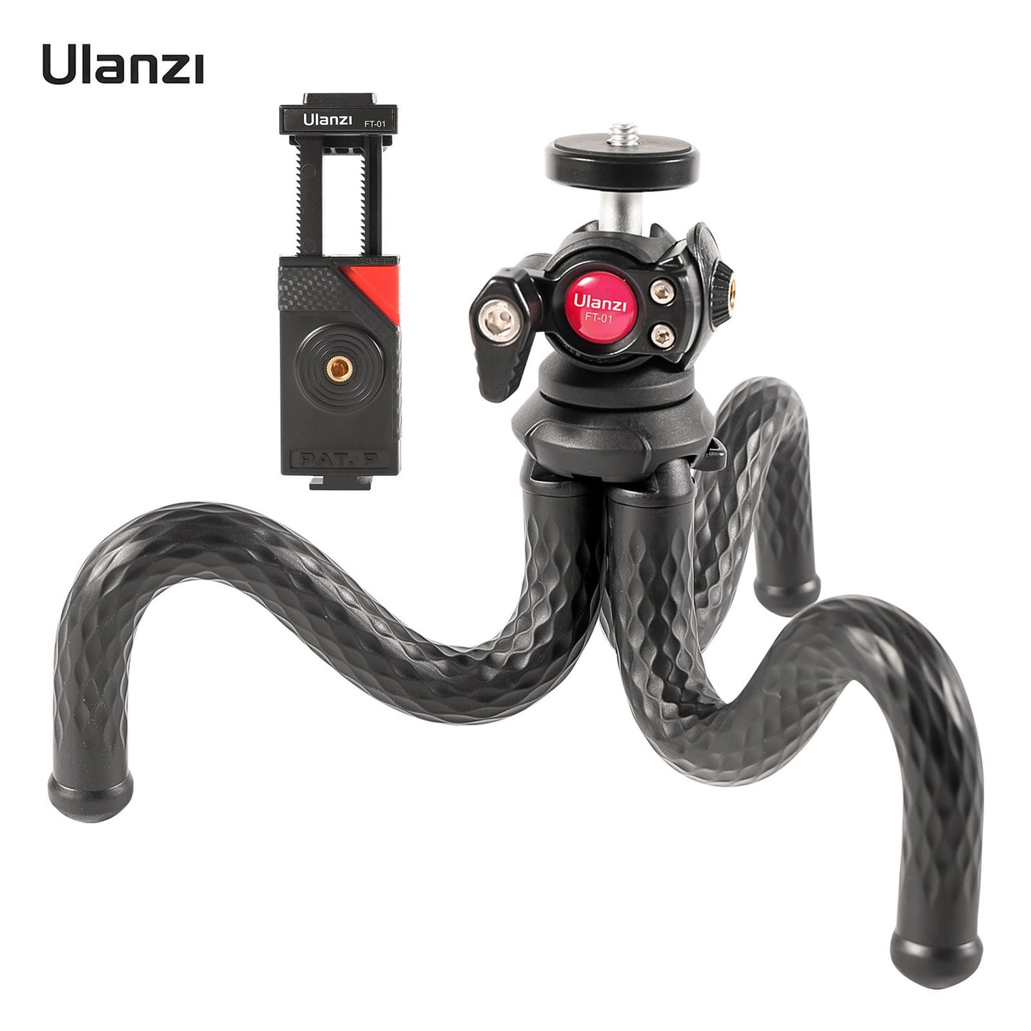 ULANZI FT-01 Portable Flexible Octopus Tripod Live Streaming Video Recording Stand with Phone Holder
