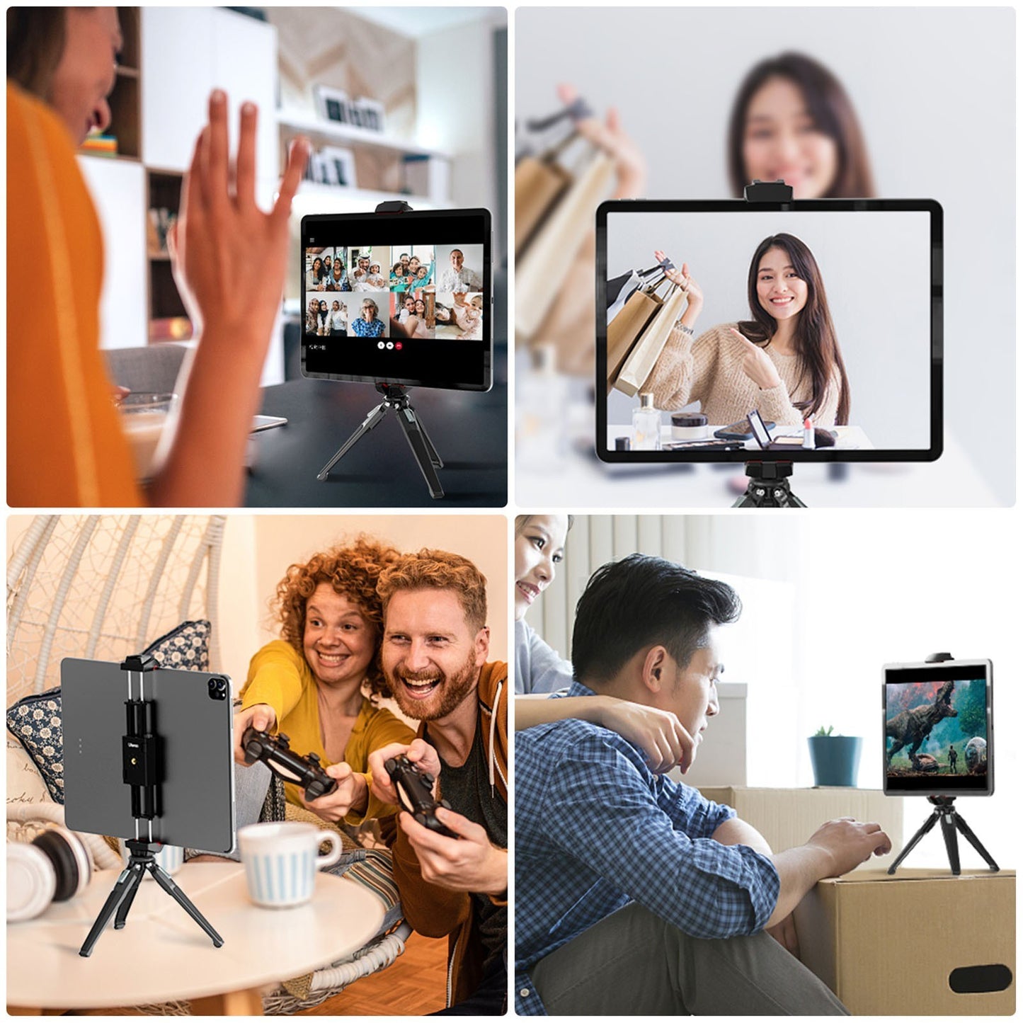 Uniqkart ST-29 Universal Tripod Mount Phone/Tablet Holder Clamp with Cold Shoe Interface