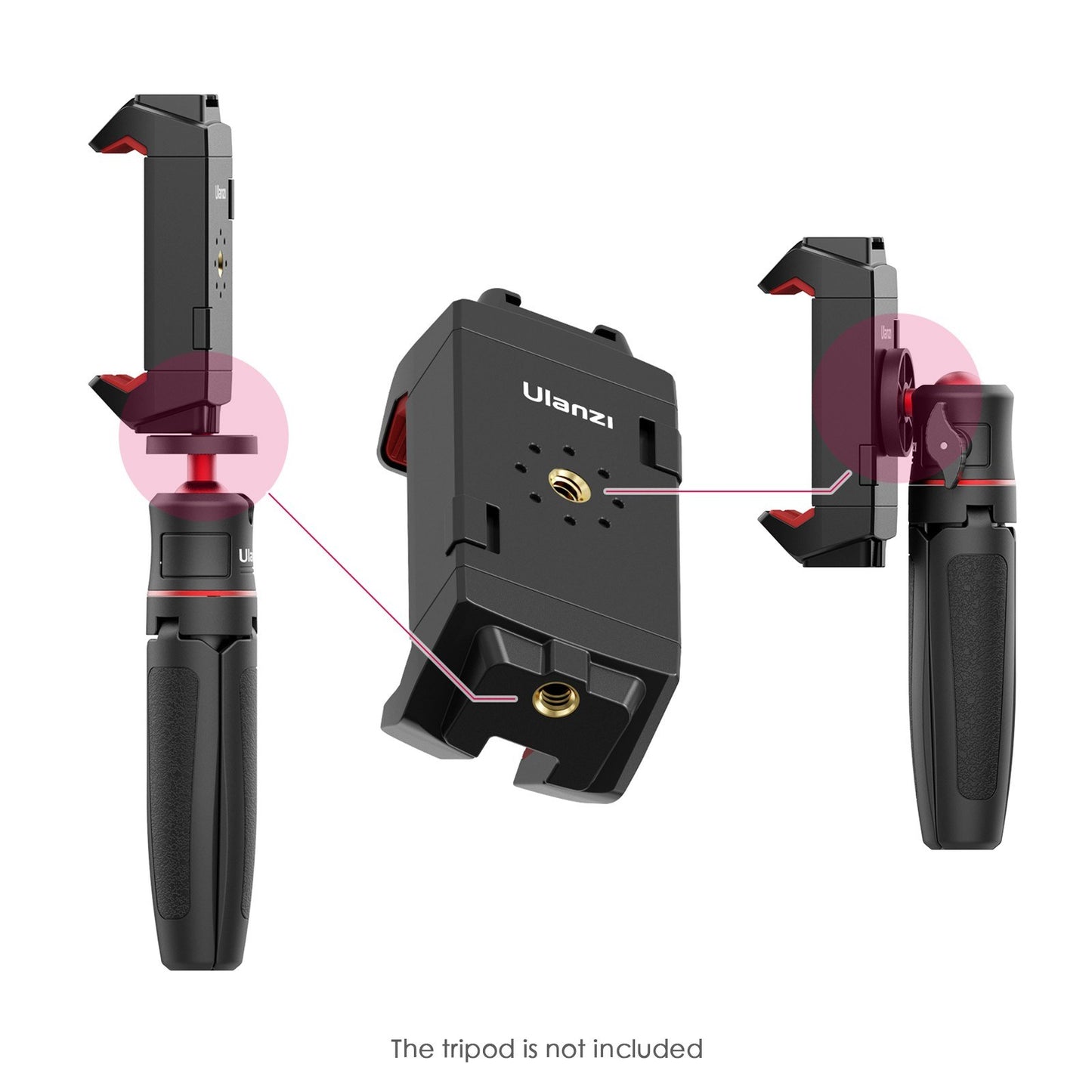 Uniqkart ST-29 Universal Tripod Mount Phone/Tablet Holder Clamp with Cold Shoe Interface