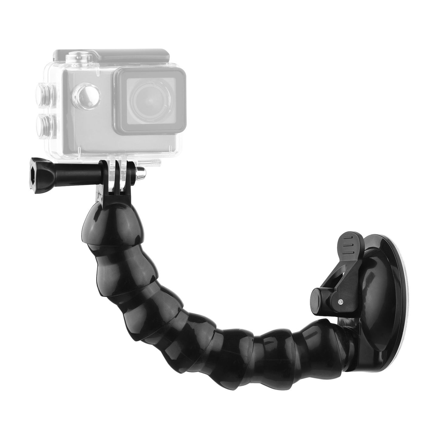 23cm/ 9.1in FlexSuction Cup Mount Windshield Phone Mount 360-degree Rotating 1/4 Inch Screw Connector with Phone Holder for Smartphone Sports Camera