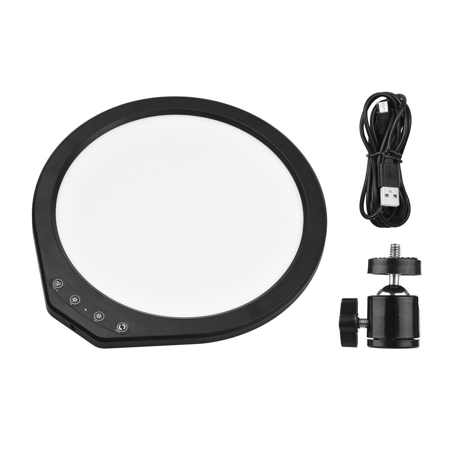 10W LED Video Light 12 Inch Ring Fill Light 120-LED Beads Light Lamp Support 3000K-6000K Dimming CRI90+ USB Powered with Rotating Ball Head for Vlog Live Streaming Portrait Photography