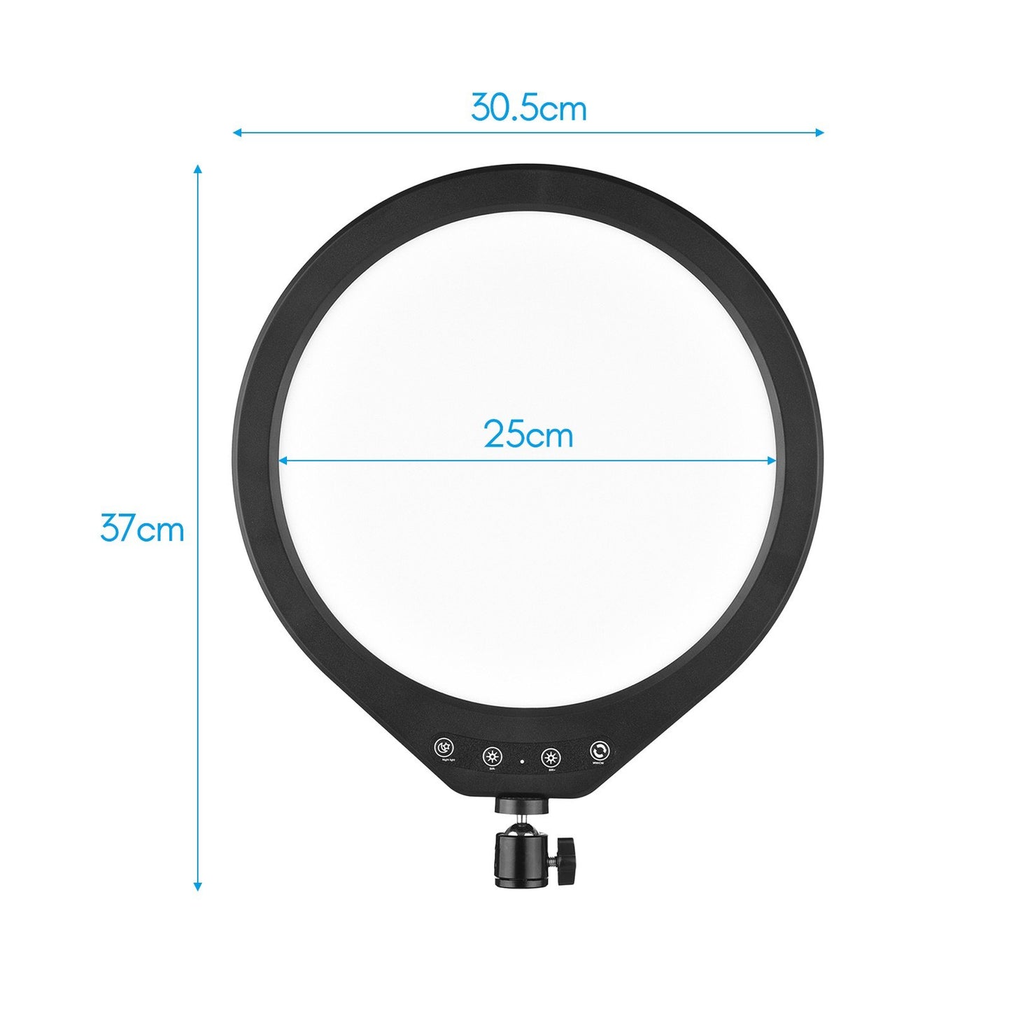 10W LED Video Light 12 Inch Ring Fill Light 120-LED Beads Light Lamp Support 3000K-6000K Dimming CRI90+ USB Powered with Rotating Ball Head for Vlog Live Streaming Portrait Photography