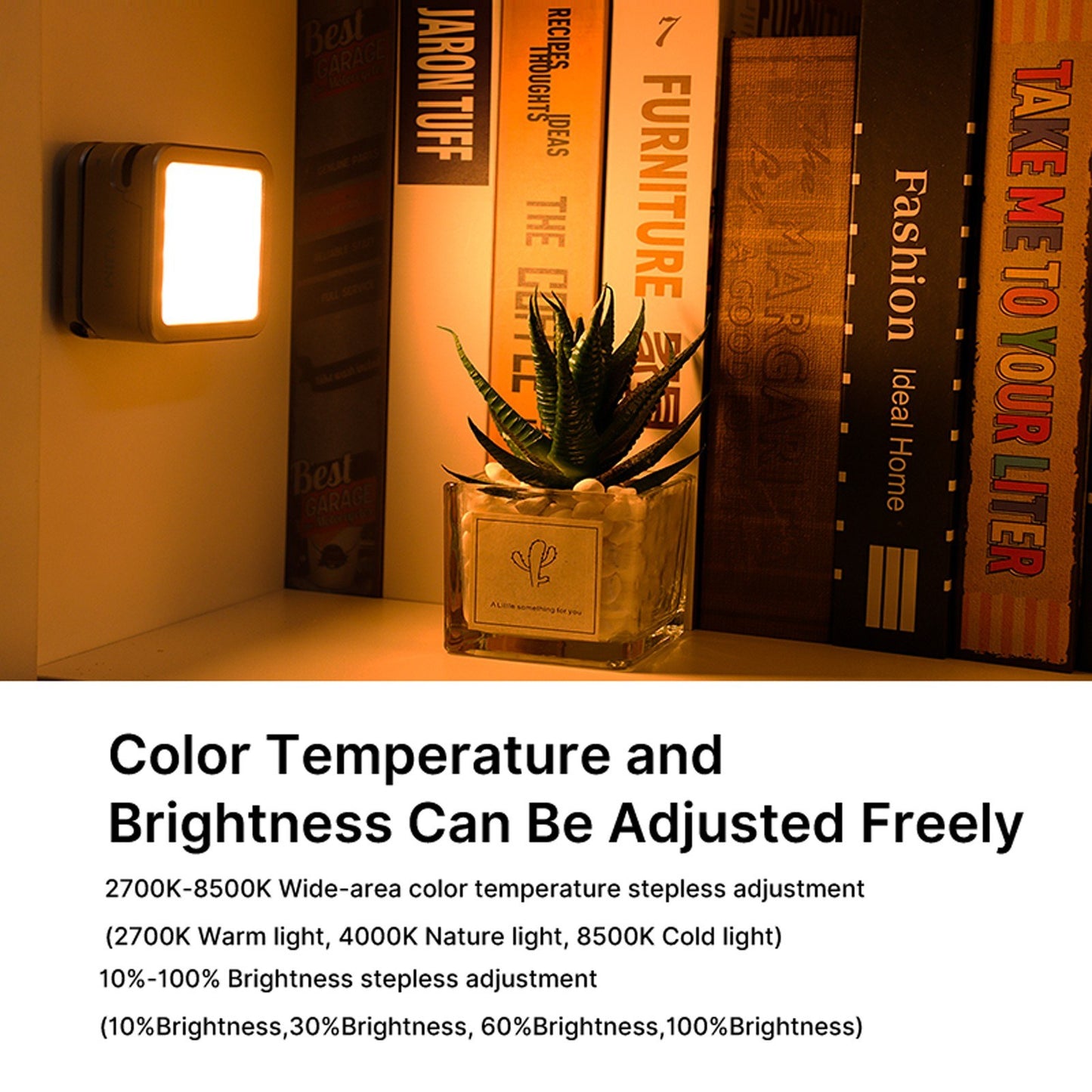 Uniqkart CL15 Cube Panel Mini LED Light 2700K-8500K Dimmable CRI95+ Video Conference Lighting Photography Fill Light