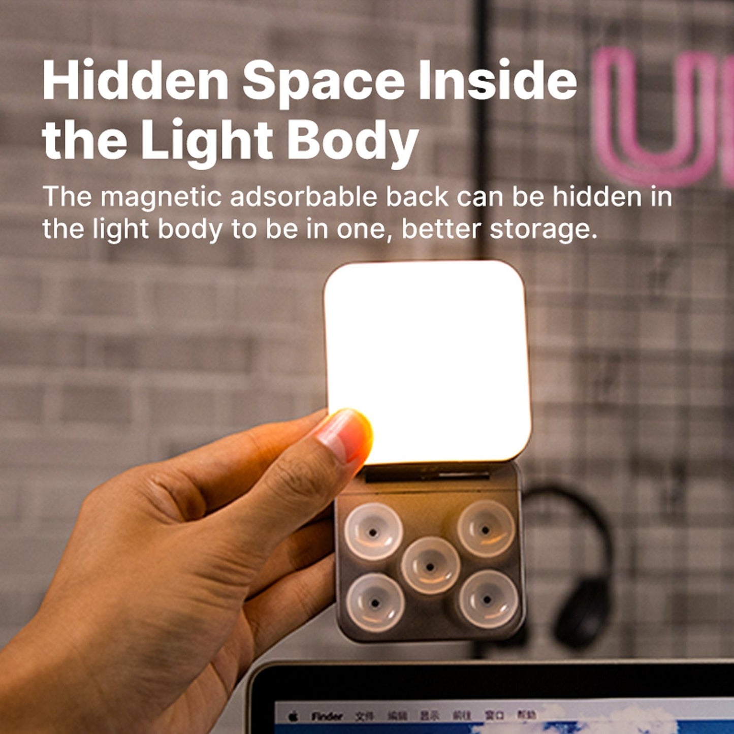 Uniqkart CL15 Cube Panel Mini LED Light 2700K-8500K Dimmable CRI95+ Video Conference Lighting Photography Fill Light