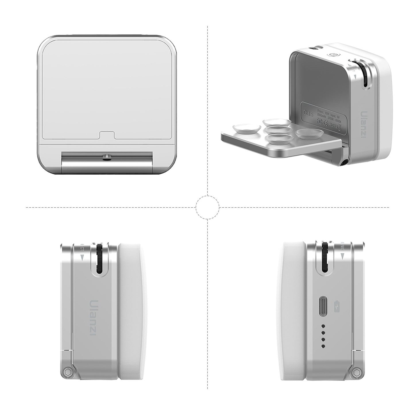 Uniqkart CL15 Cube Panel Mini LED Light 2700K-8500K Dimmable CRI95+ Video Conference Lighting Photography Fill Light