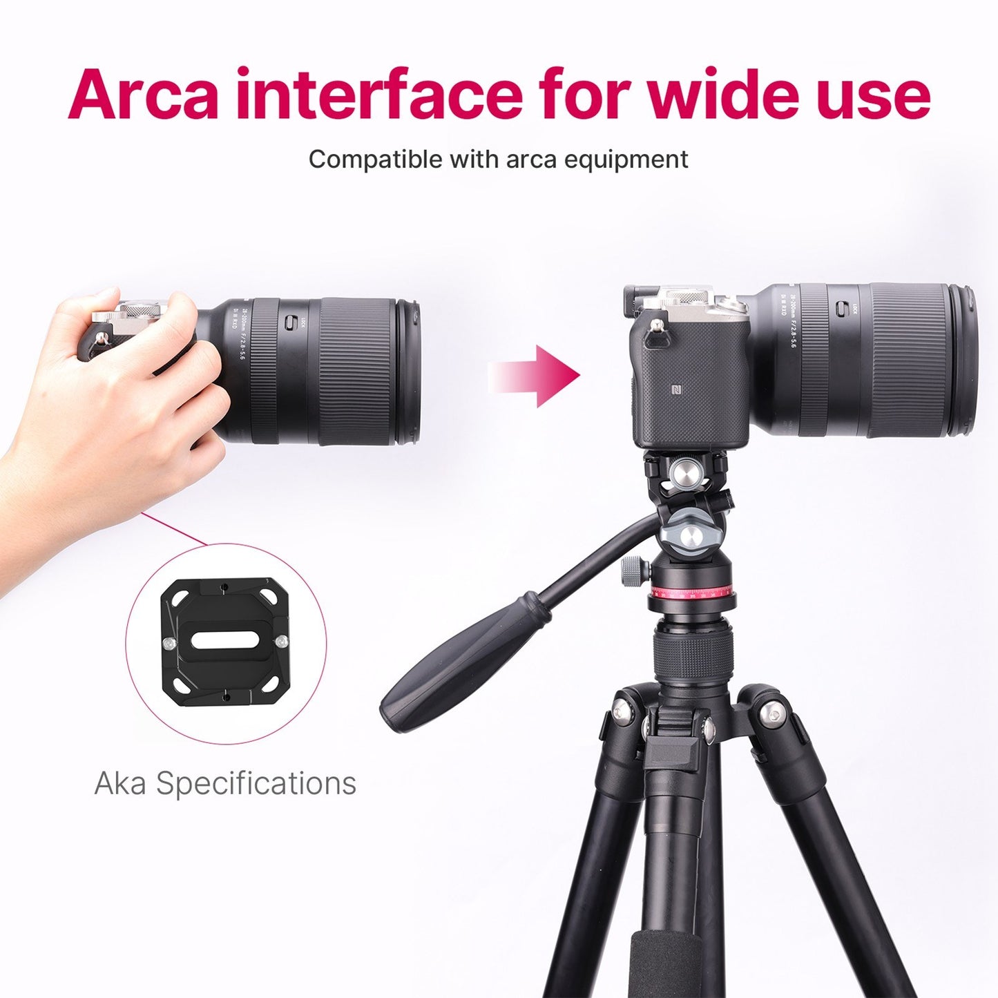 ULANZI U-190 Pan Tilt Tripod Head Compact Video Fluid Head Panorama Ballhead Mount Aluminum Alloy 1/4 Inch Screw Quick Release Plate 10kg/22lbs Load Capacity with Detachable Handle