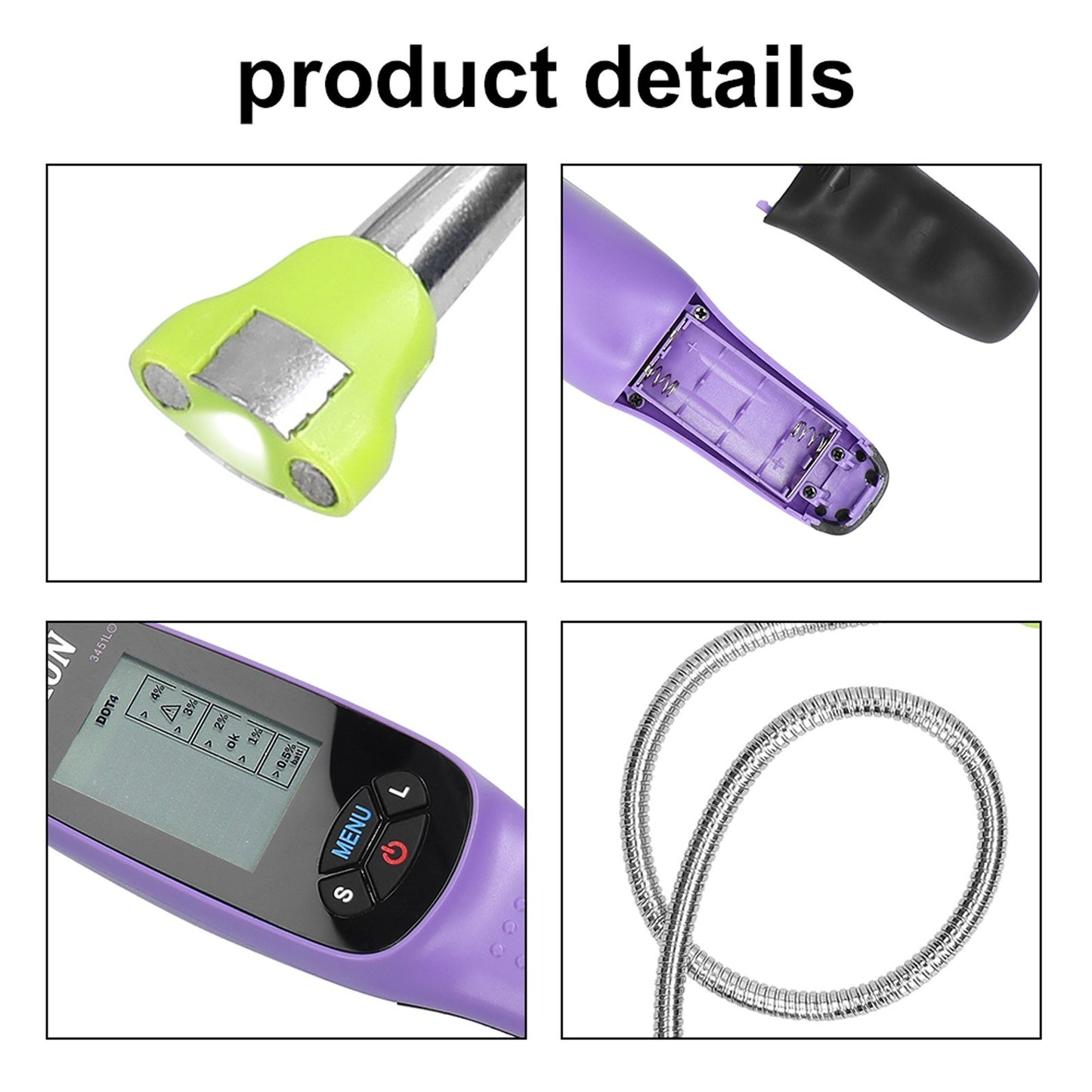 Handheld Portable Brake Fluid Tester with Large Display Automotive Brake Fluid Testing Tool Practical Household Auto Repairs Vehicle Inspection Maintenance Tool