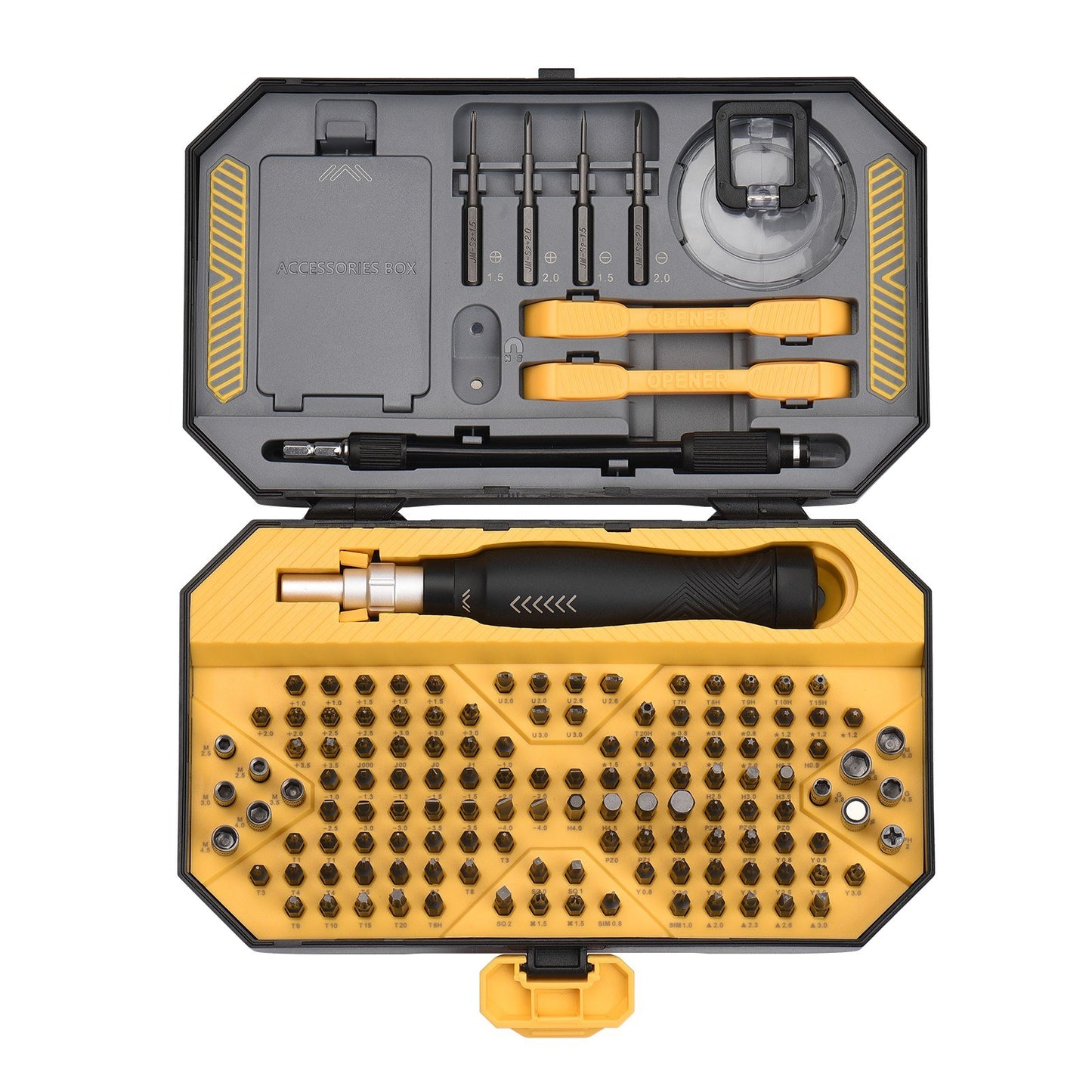 JAKEMY 145Pcs Multifunctional Screwdriver Bits Socket Set Portable High Precision Drive Socket Set Premium H4x28mm CR-V Alloy Steel Bits Kit with Magnetic Soft Pad for Home Electronics Maintenance