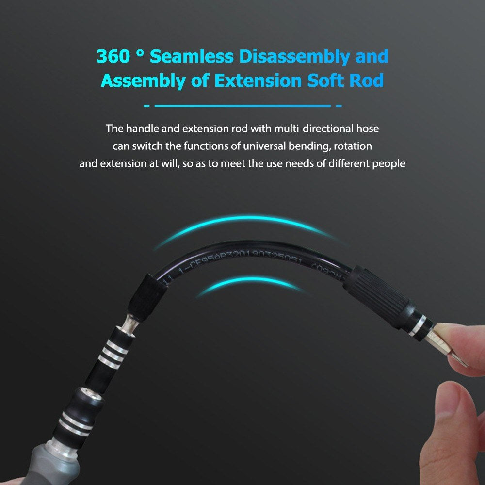 JAKEMY 106Pcs High Precision Screwdriver Bits Socket Set Multifunctional Drive Socket Set with 4x28mm Bits CR-V Alloy Steel Slotted Torx Star Hexagon Bits Kit with Extension Soft Rod Tweezers for Home