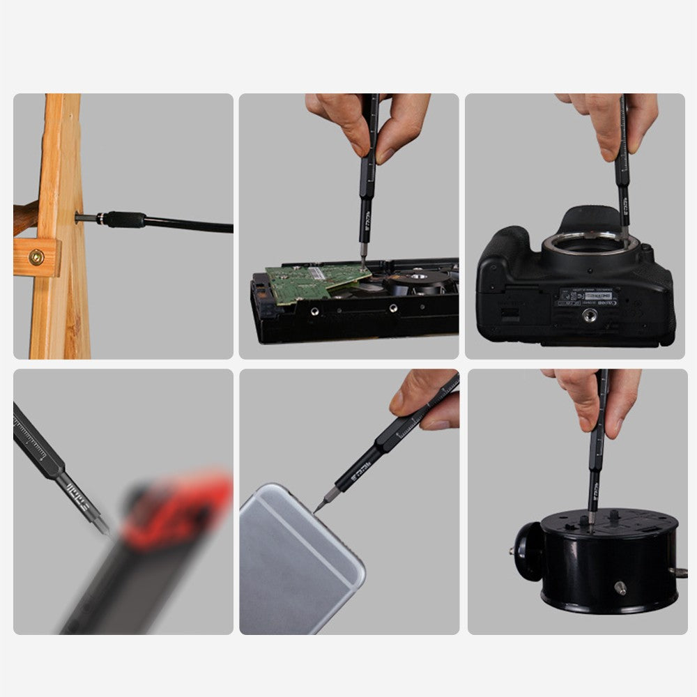 JAKEMY 46Pcs High Precision Screwdriver Bits Socket Set Multifunctional Drive Socket Set with H4x28mm Bits CR-V Alloy Steel Slotted Torx Star Hexagon Bits with Storage Bag for Home