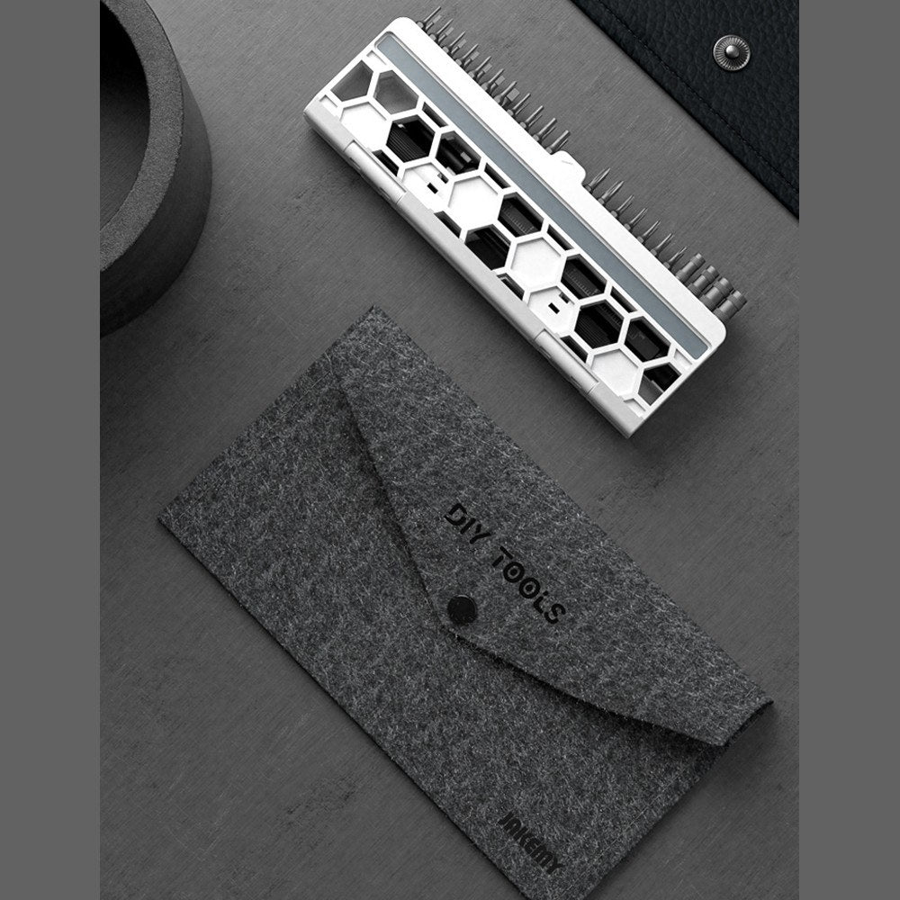 JAKEMY 46Pcs High Precision Screwdriver Bits Socket Set Multifunctional Drive Socket Set with H4x28mm Bits CR-V Alloy Steel Slotted Torx Star Hexagon Bits with Storage Bag for Home