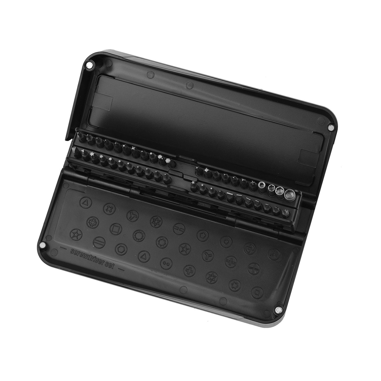 JAKEMY 47Pcs / Set Multifunctional Screwdriver Bits Socket Set High Precision Drive Socket Set H4x28mm Bits CR-V Alloy Steel Bits Kit with Magnetic Soft Pad for Home - Black