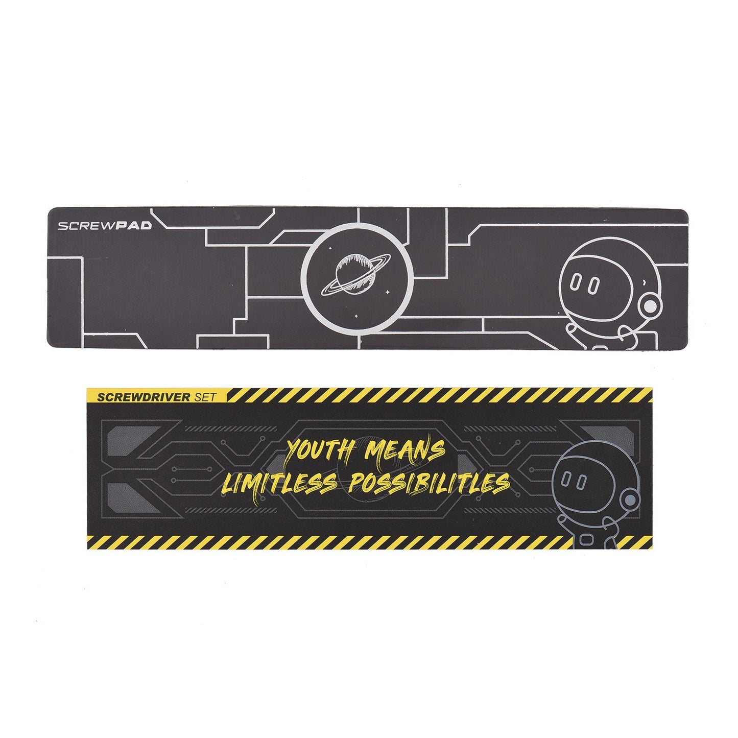 JAKEMY 47Pcs / Set Multifunctional Screwdriver Bits Socket Set High Precision Drive Socket Set H4x28mm Bits CR-V Alloy Steel Bits Kit with Magnetic Soft Pad for Home - Black