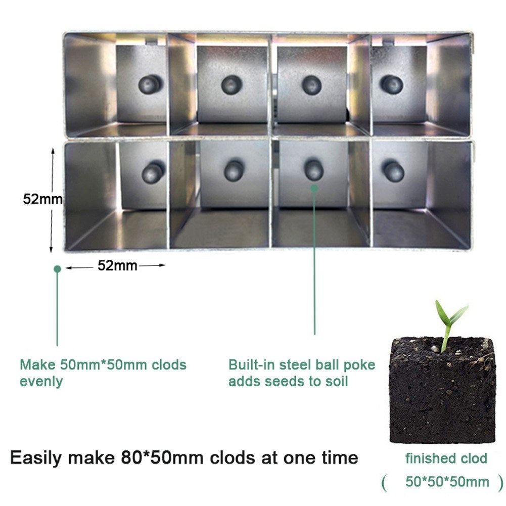 8x2 Inch Seed Soil Blocks Maker Hand-held Plant Seeding Tool Seed Garden Soil Potting