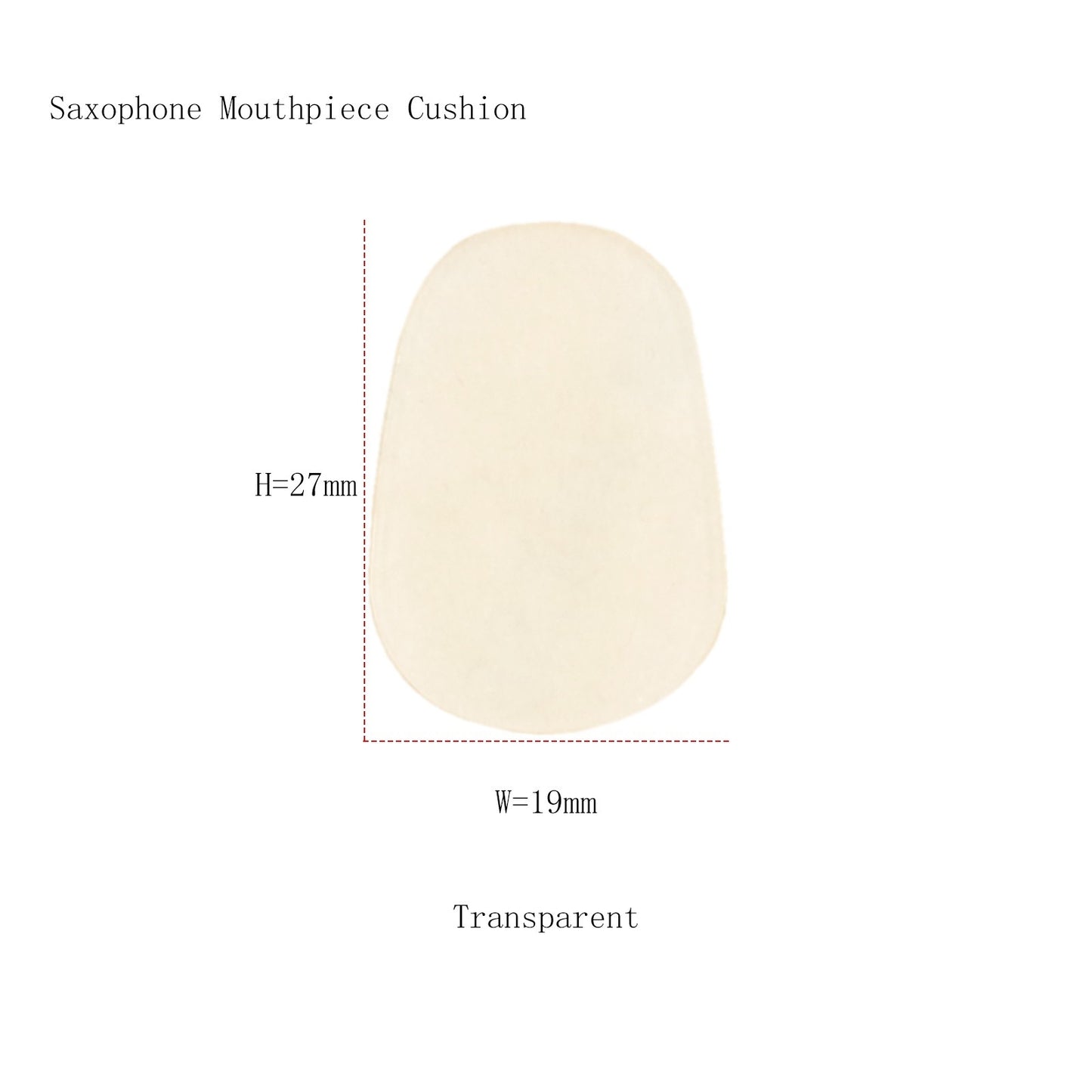 10PCS For Saxophone Clarinet Mouthpiece Silicone Pads Patch Cushion 0.5mm Thick Pad - Transparent